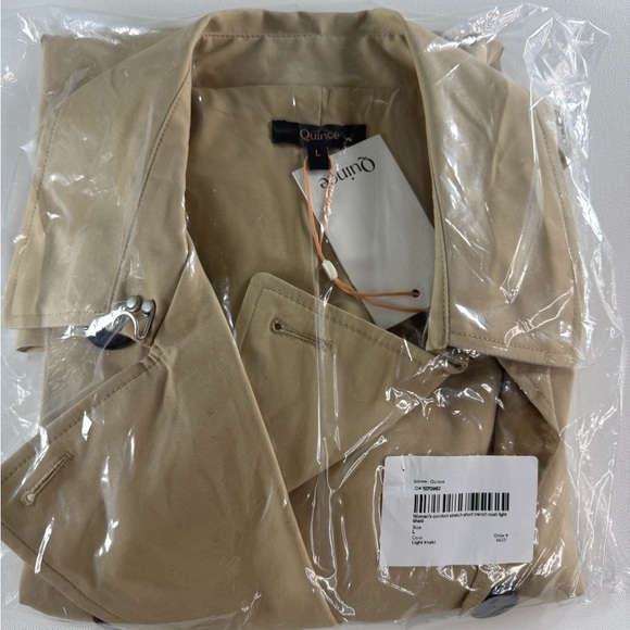 QUINCE Comfort Stretch Trench Coat Light Khaki - Picture 6 of 8